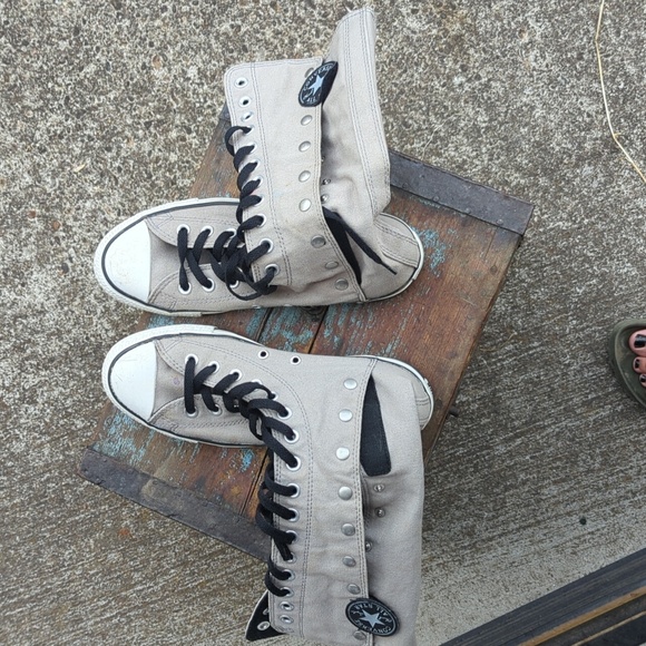 Converse All Star Chuck Taylor Knee High Sneaker Boots Gray Women's Size… - Picture 4 of 8